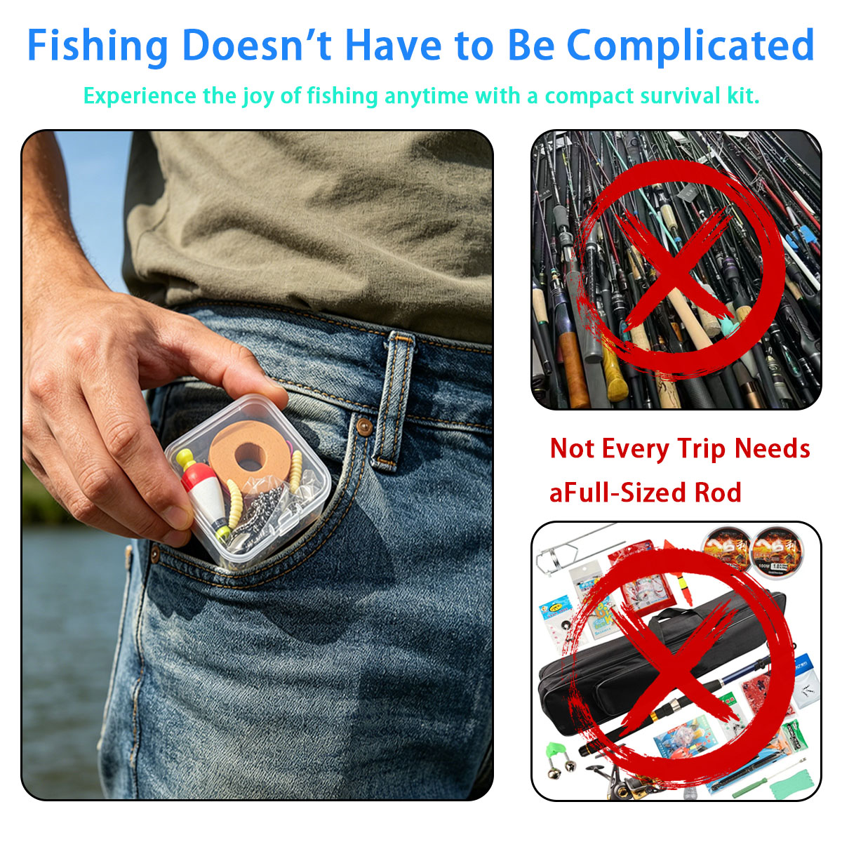 Fishing Hook Box - مجموعة أدوات صيد السمك المحمولة للطوارئ،