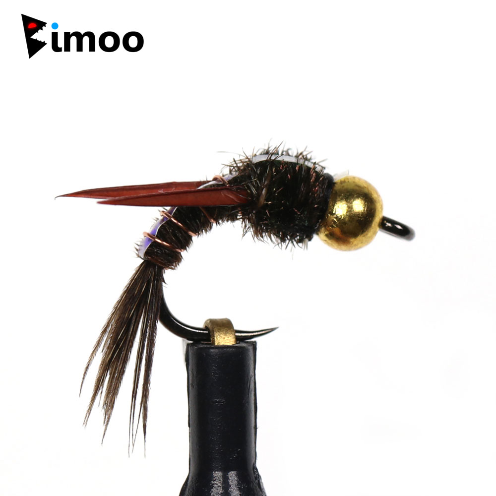 Fishing Hook Barbless - Bimoo 8 قطعة رأس الخرز النحاسي