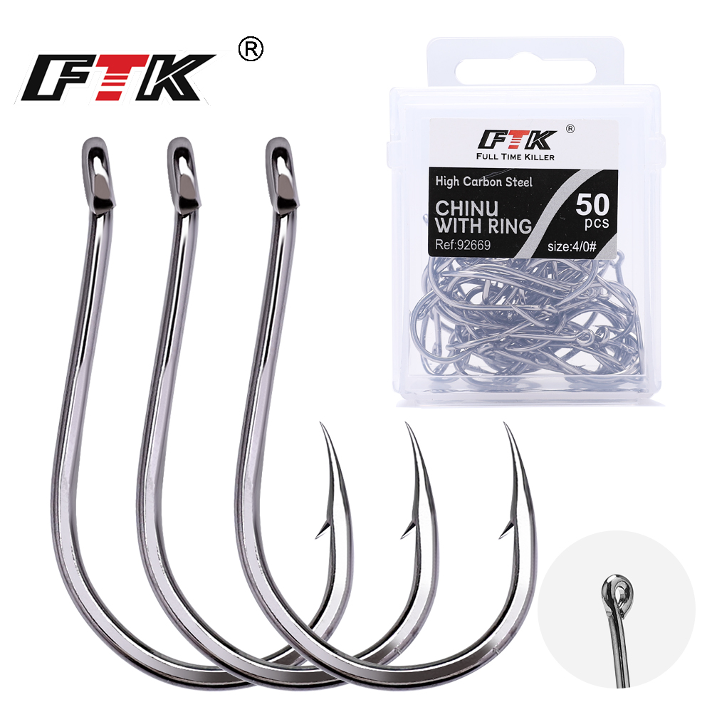 Fishing Hook Circle - FTK-اليابان عالية الكربون الصلب واحدة دودة