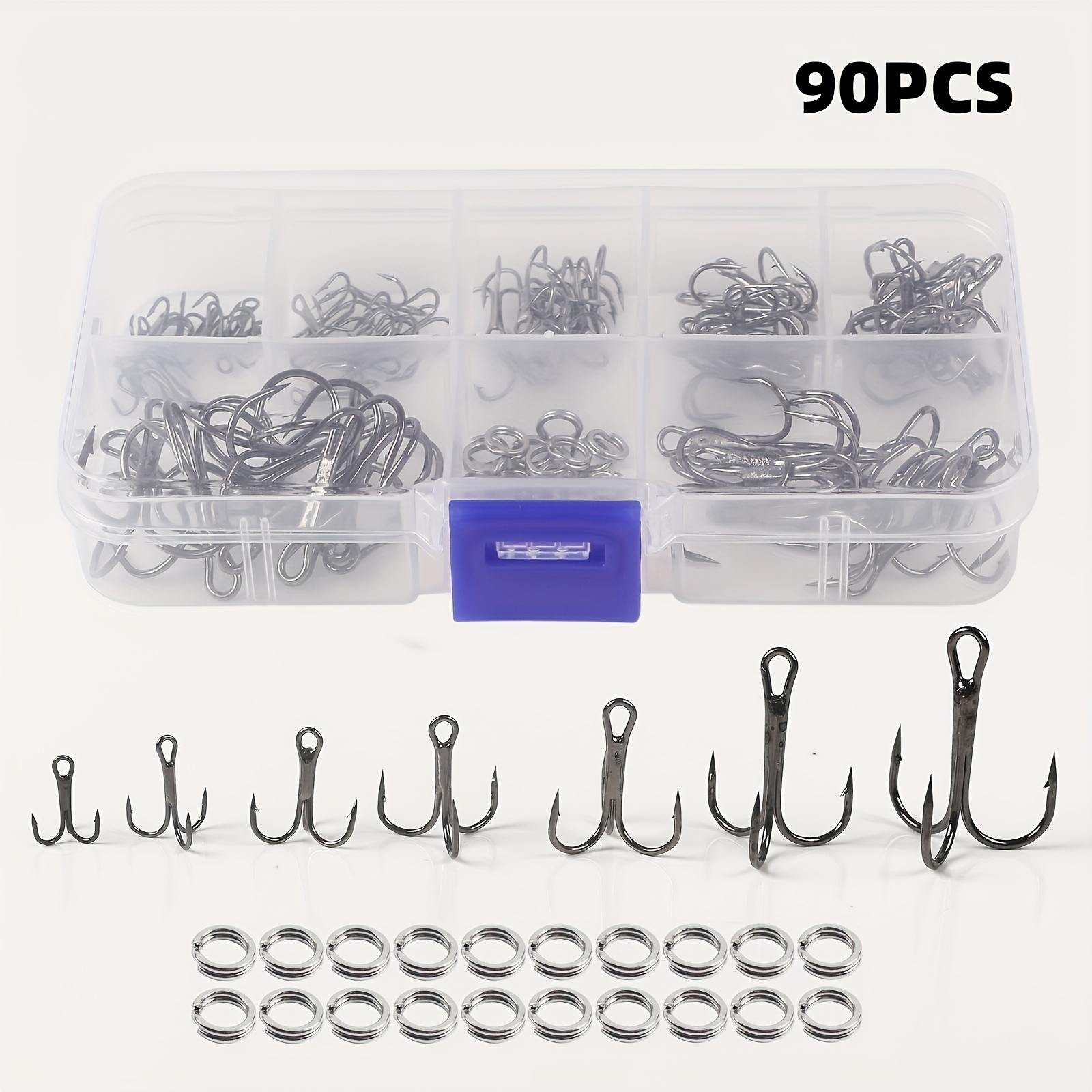 Fishing Hook Circle - 90 قطعة/مجموعة طقم خطافات صيد ثلاثية