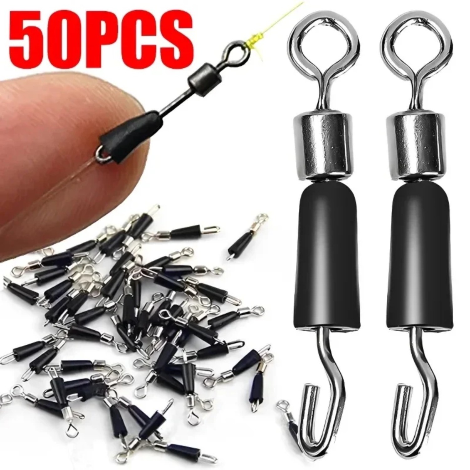 50 قطعة من دوارات تغيير الطعم  - مراجعة Fishing Hook Jig وسعره