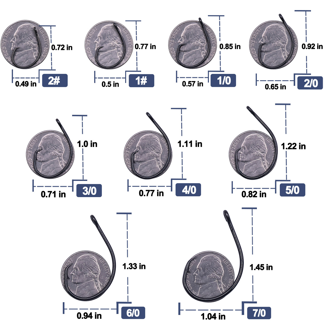 خطافات دائرية واسعة الفجوة 9KM - مراجعة Fishing Hook Circle وسعره