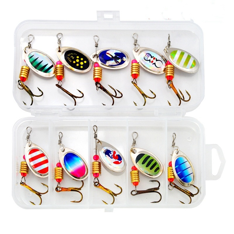 الصيد إغراء سبينر دوران ملاعق  - مراجعة Fishing Hook Treble وسعره