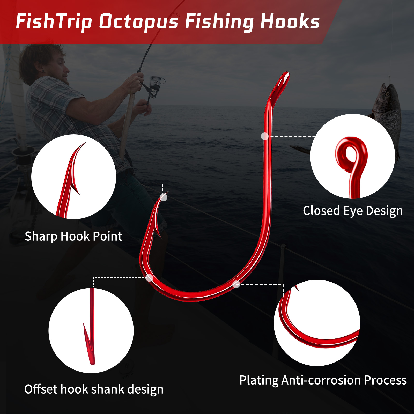9 كجم 100 قطعة خطاف الأخطبوط ا - مراجعة Fishing Hook Circle وسعره