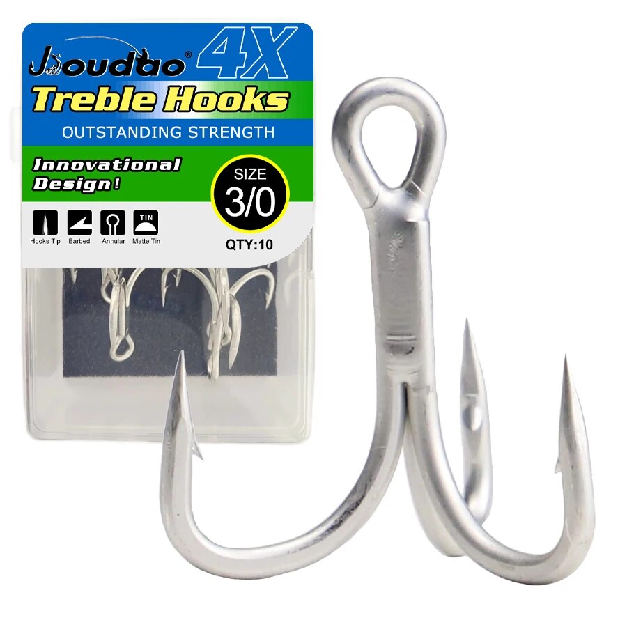 خطافات صيد ثلاثية من الفولاذ ع - مراجعة Fishing Hook Barbless وسعره