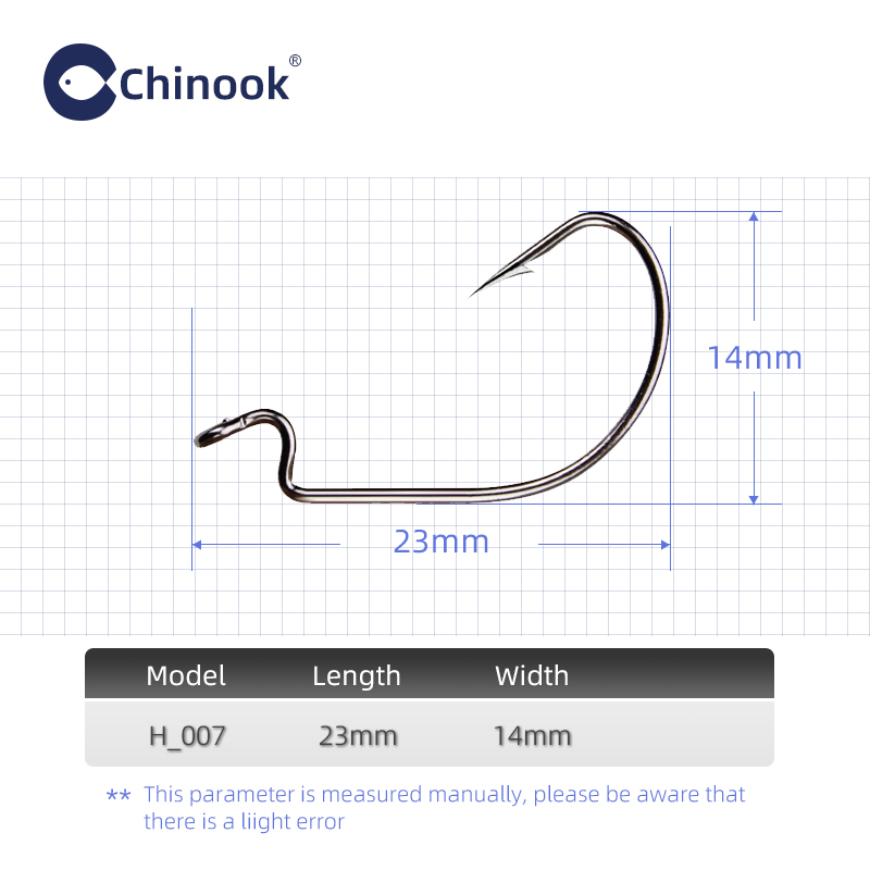 Chinook 20 قطعة واسعة دودة تكس - مراجعة Fishing Hook Barbless وسعره