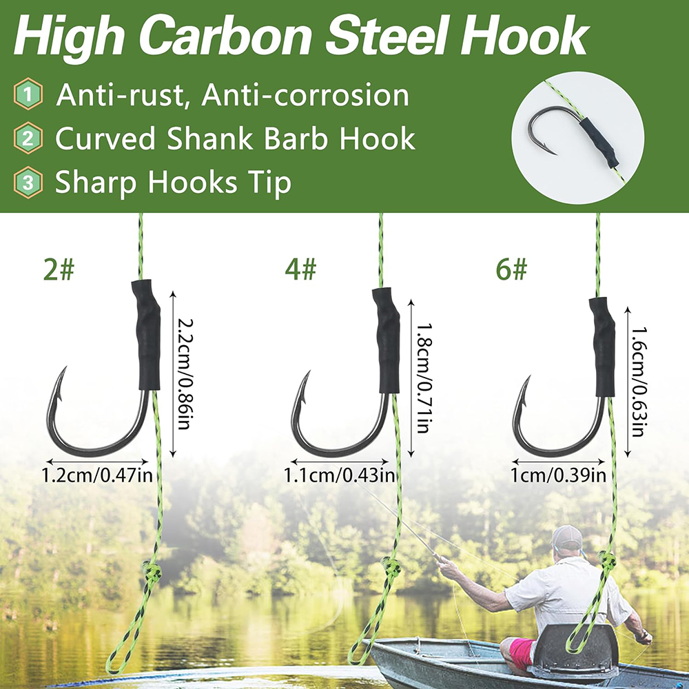 خطافات سمك الشبوط المربوطة مسب - مراجعة Fishing Hook Assortment وسعره